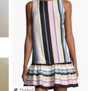 Nicole Miller Striped Flared Mini Dress